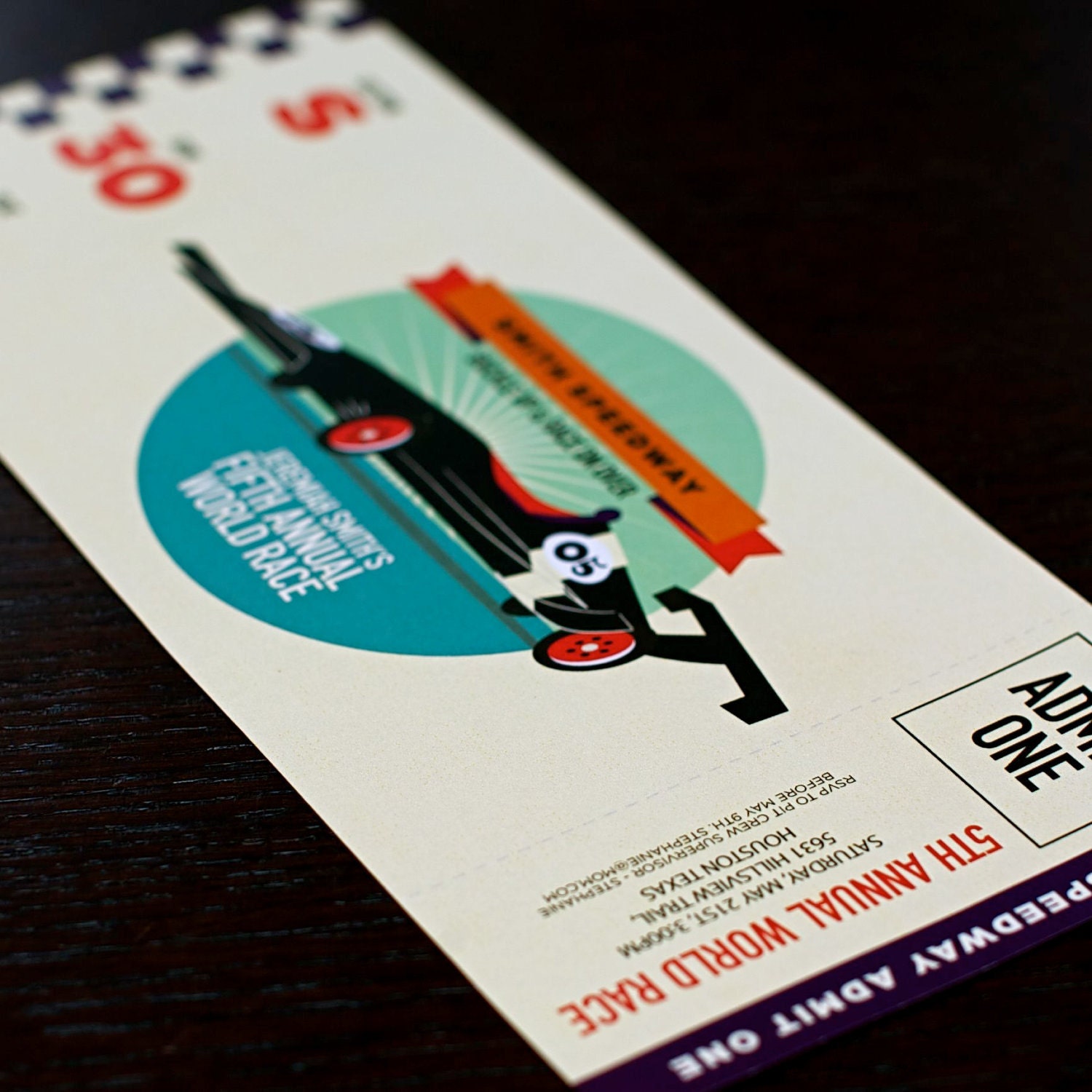 Invitation from the Vintage Race Car DIY Printable Collection by Spaceships and Laser Beams