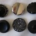 Mixed Lot of 6 Larger Victorian Black Glass Luster Buttons 1"