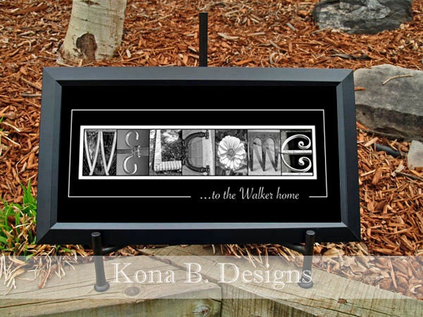 Alphabet Letter Photos - House Warming Gift - Welcome Sign -  10x20 Unframed