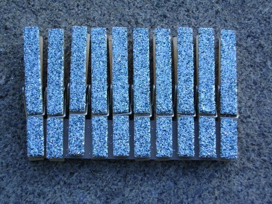 blue topaz glitter clothespins