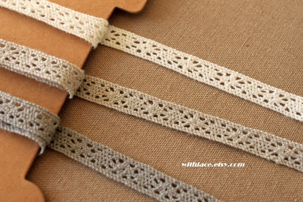 3 yds basic crochet lace trim, choose your colors---3/8''