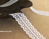 6 yds snow white sheer lace---1''