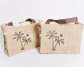5 Eco-Friendly Semi Custom Tote Bags for Bridesmaids Gifls - Handmade from Recycled Coffee Sacks
