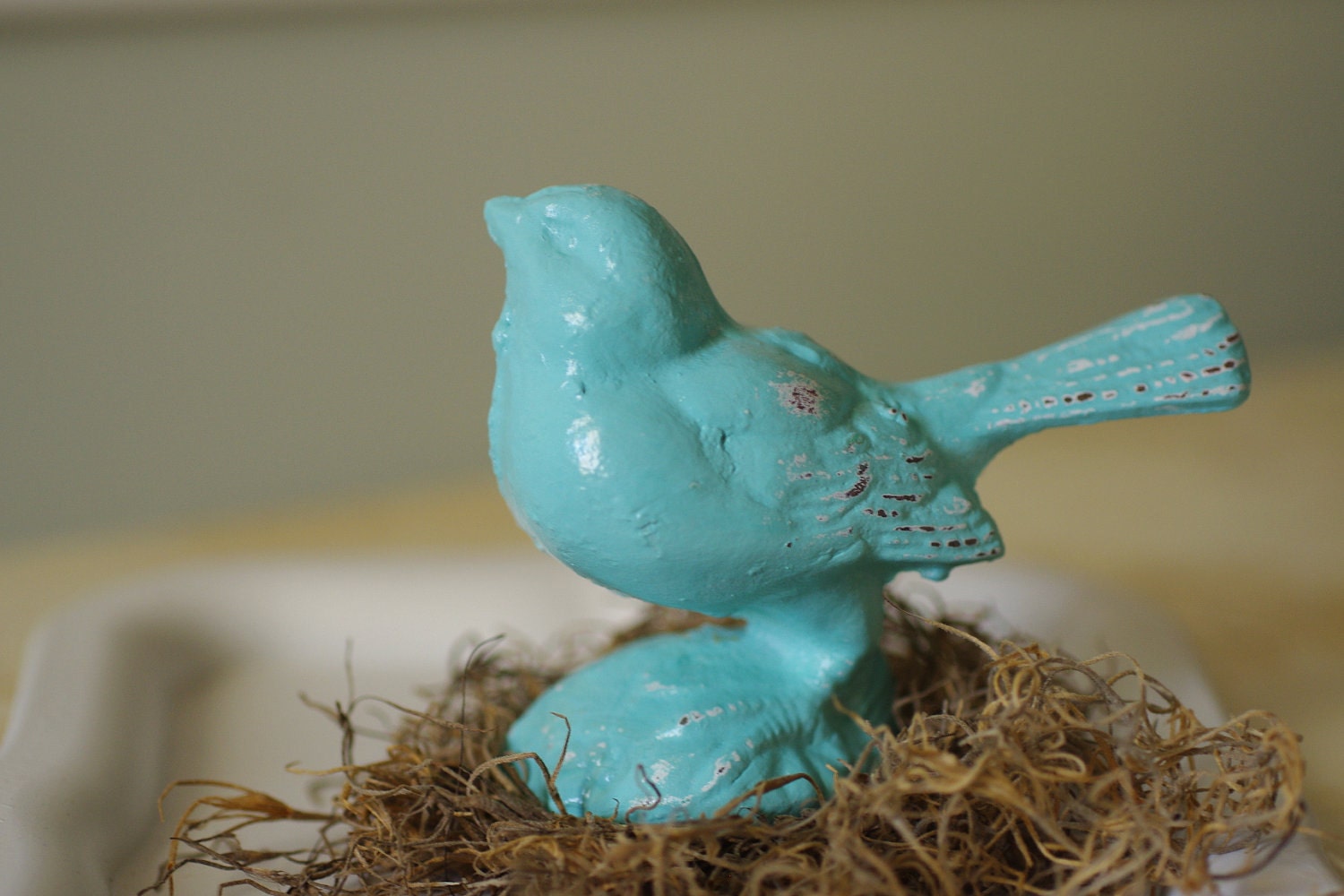 Home Decor Cast Iron Bird - Robins Egg Blue or PICK YOUR COLOR