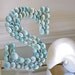 Beach Cottage Seashell Decor Limpet Shell Sign Letter Monogram - Aqua