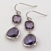 Colorblocks. Tanzanite Purple Silver Earrings Faceted Cubic Zirconia & Glass