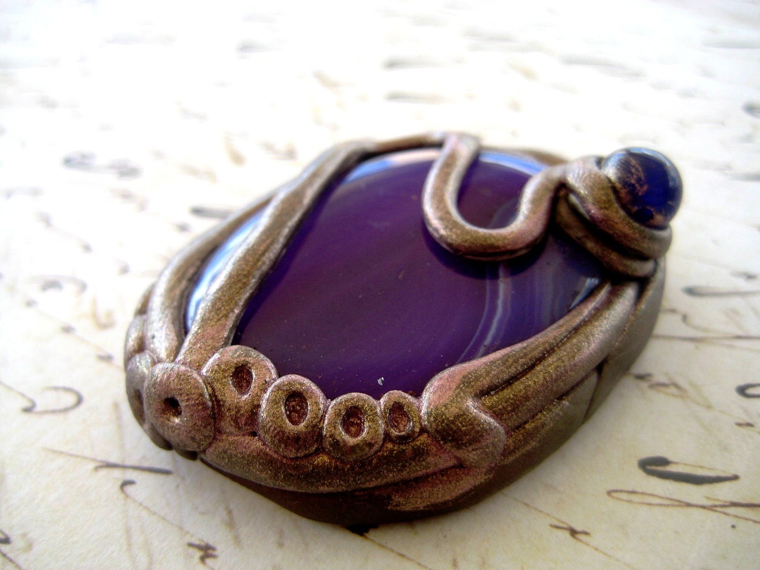 Spaceage Purple and Silver Pendant