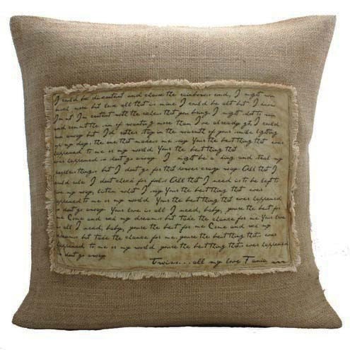 Custom Script Pillow Cover