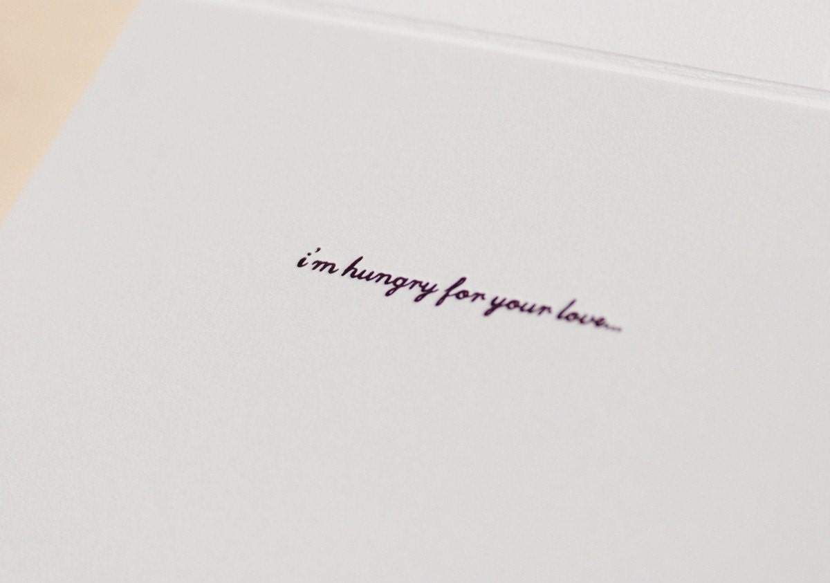 Hungry For Your Love (a hungry hungry hippo letterpress love note in a single card & envelope)