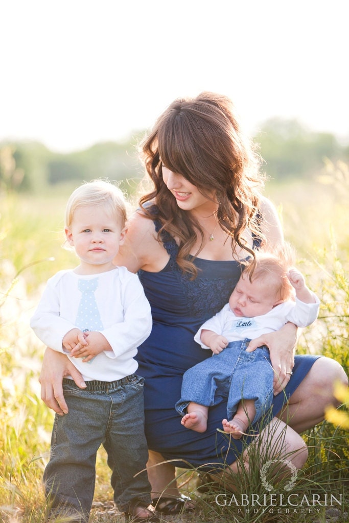 Mother's Day, Baby Boy Personalized Big Brother Little Brother Tie Onesie & T-Shirt SET. Perfect gift Baby Shower. Welcome Home Daddy.