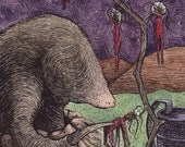 Moonlight Mole - original painting by Jaime Hernandez