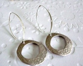 Hammered matt rhodium dangle  earrings dangles from marquise 925 silver earrings Spring fashion gifts Geometric jewelry