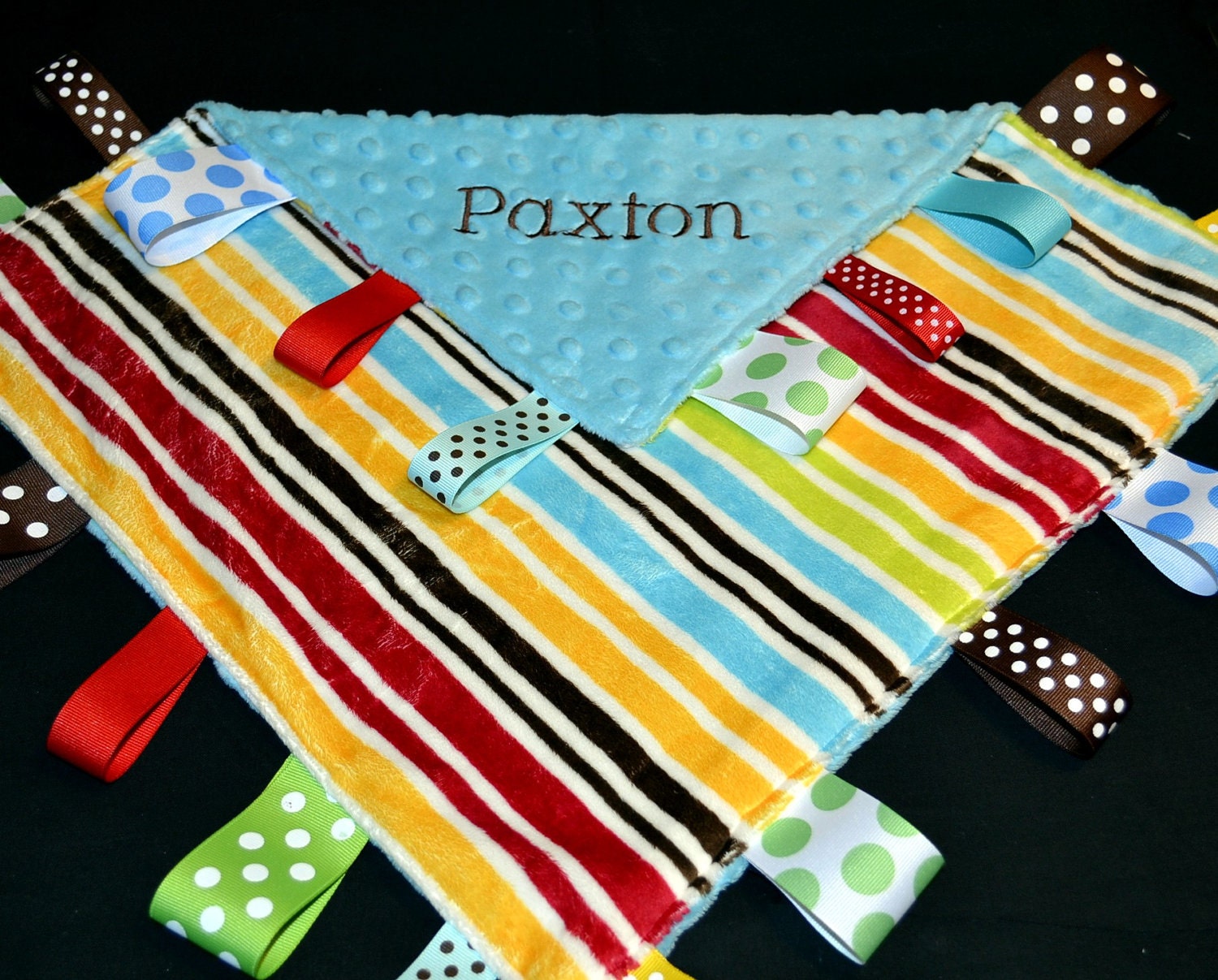 Ribbon Tag Lovey with Pacifier Clip