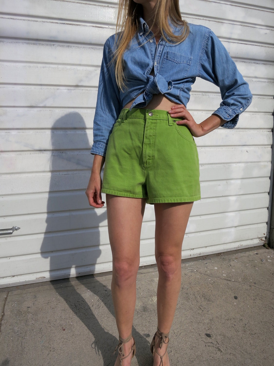 Neon Jean Shorts
