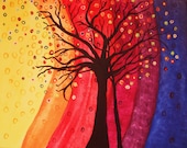 GICLEE PRINT  Rainbow Tree Abstract 8 x 10  Art Print
