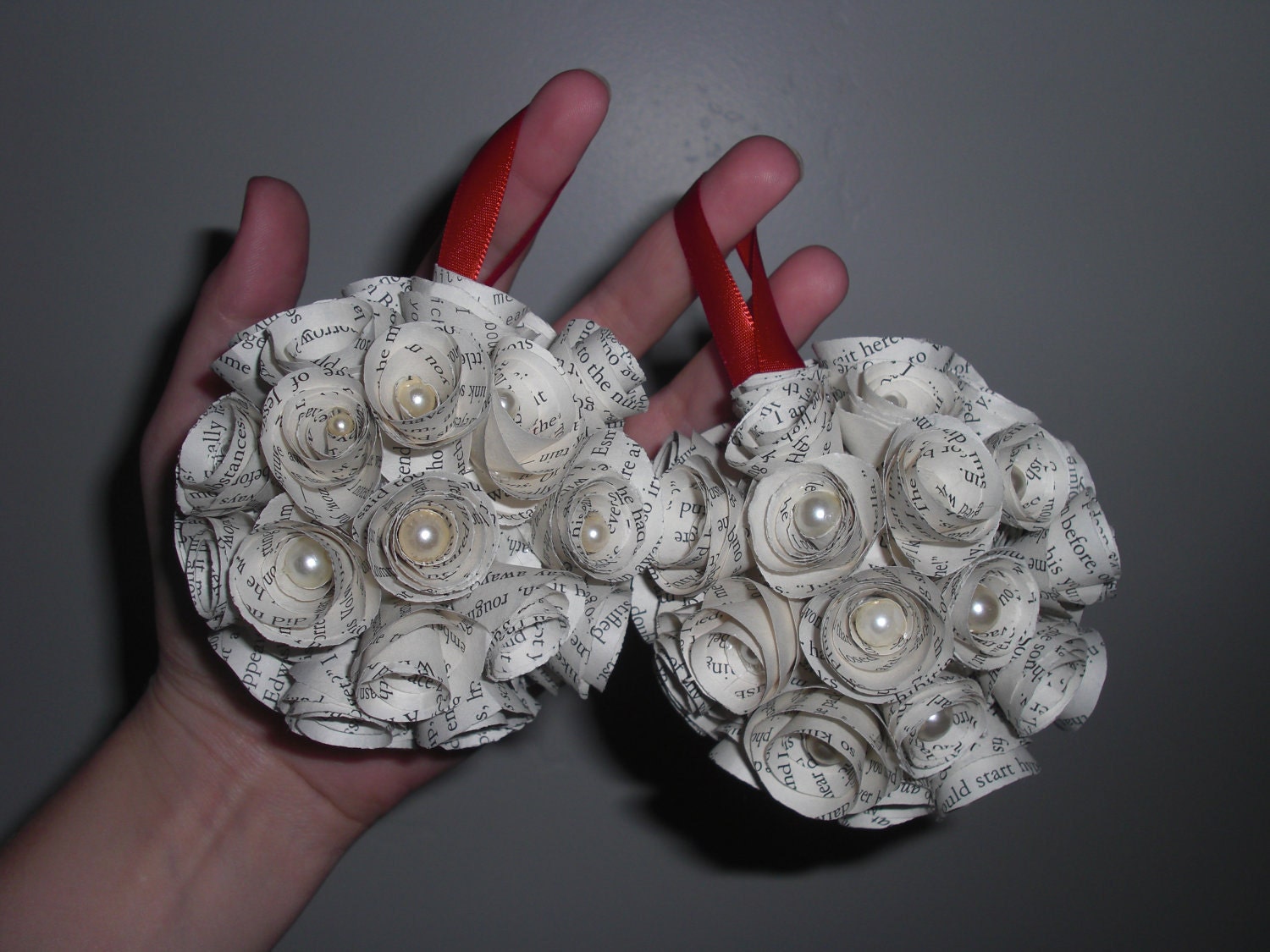 Mini Paper Rose Twilight Ornament Set