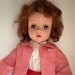 Vintage Doll American Character Early Sweet Sue Red Brown Haired Hard Plastic Doll in Red and White Checkered Outfit