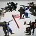 Vintage Patriotic 1986 Action Figures Holding Weapons Eight 2.5 inches