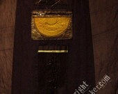 black and lime linen apron