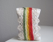 Organic Lavender Pillow Textile Art with Braided Adornment
