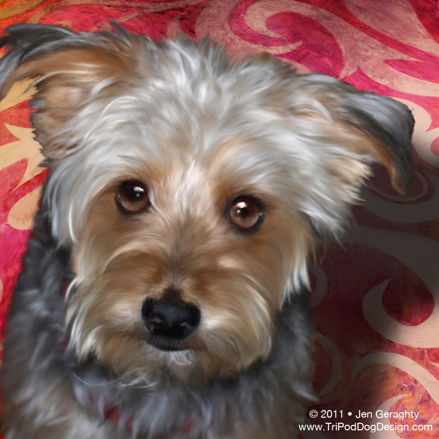Custom Pet Portrait -Giclee Print on Rolled or Stretched Canvas - Deposit