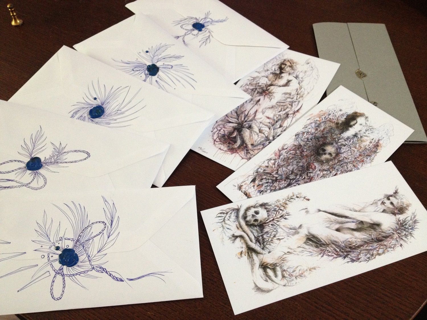 Limited Edition Signed Set of 3 Miniature Prints, silver backprint FREE DELIVERY