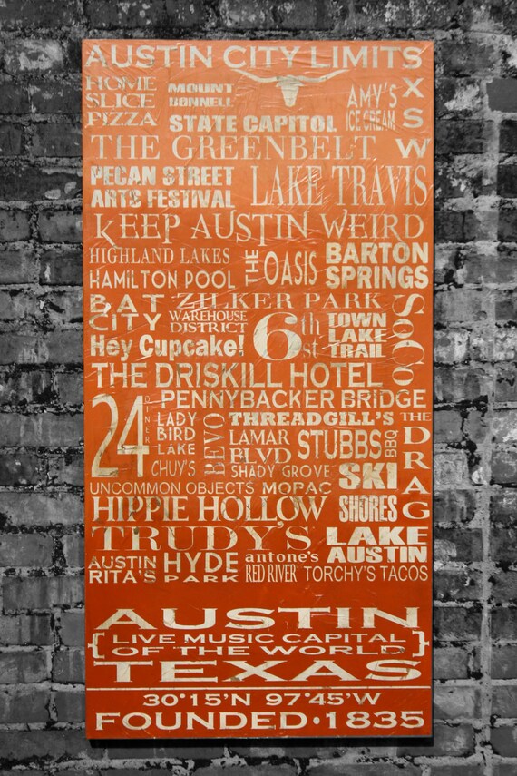 Austin Destinations Art - Ombre Style