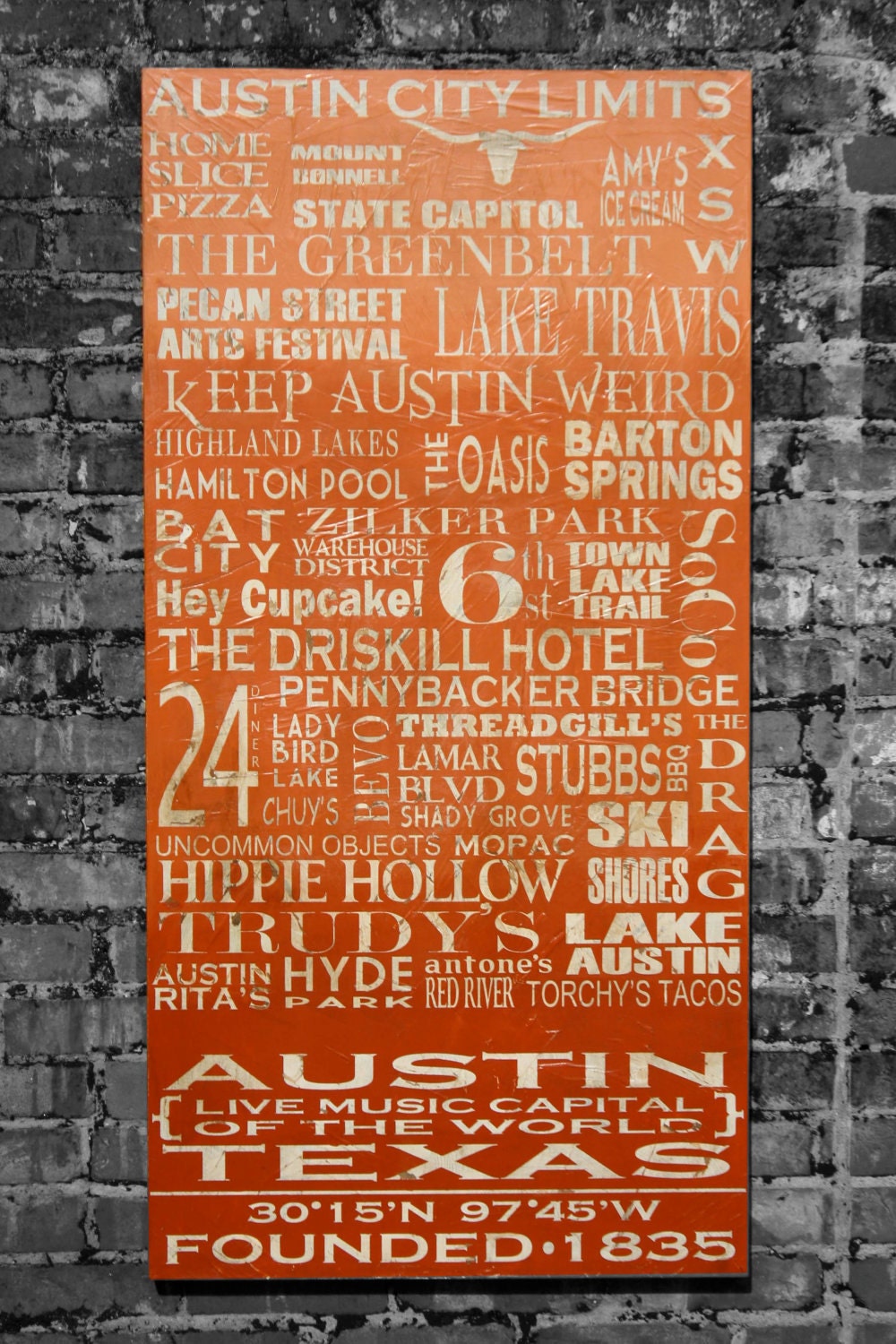 Austin Destinations Art - Ombre Style