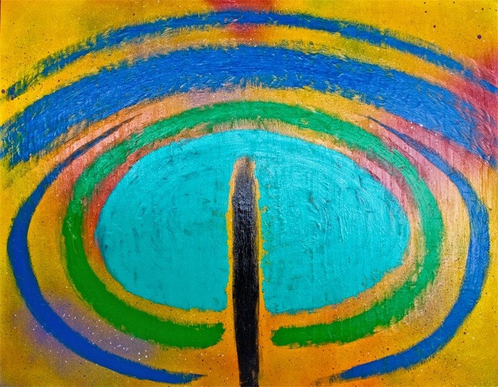 Split Eye - 40"x30" original painting by Troy Thomas - acrylic/mixed media - holiday sale
