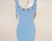 Blue Glitter Dress Card