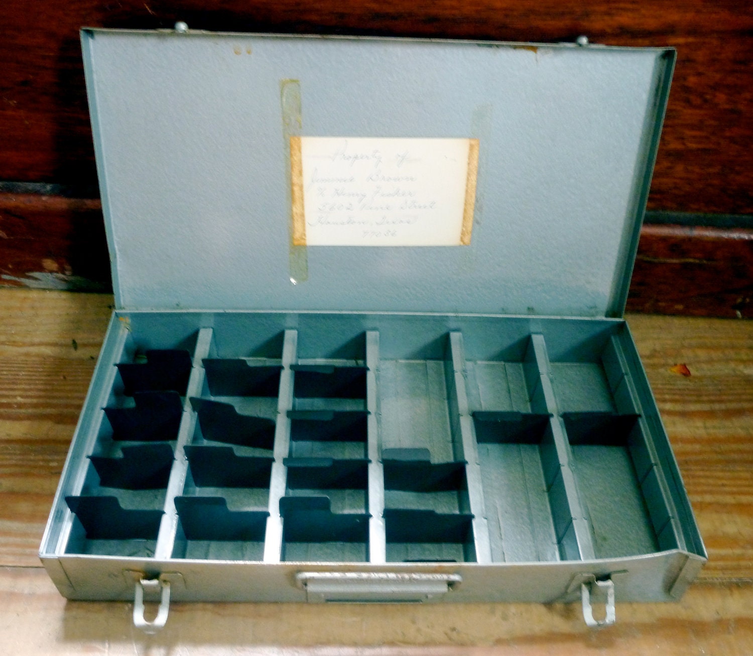 Antique Brumberger Metal Slide File Box