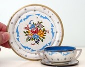 Vintage Ohio Art Tin Tea Set, Blue Heaven - 1957