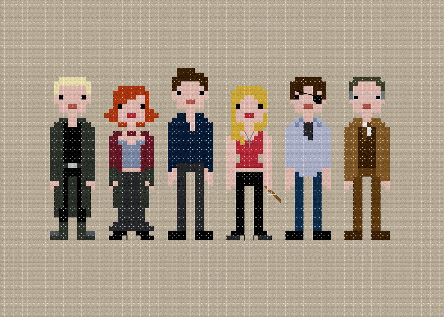 Pixel People - Buffy the Vampire Slayer - PDF Cross-stitch Pattern - INSTANT DOWNLOAD