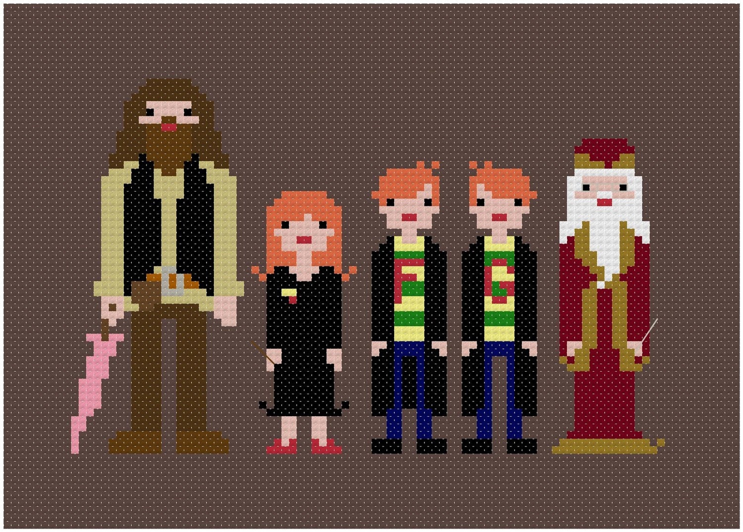Pixel People - Harry's Friends - PDF Cross Stitch Pattern - INSTANT DOWNLOAD
