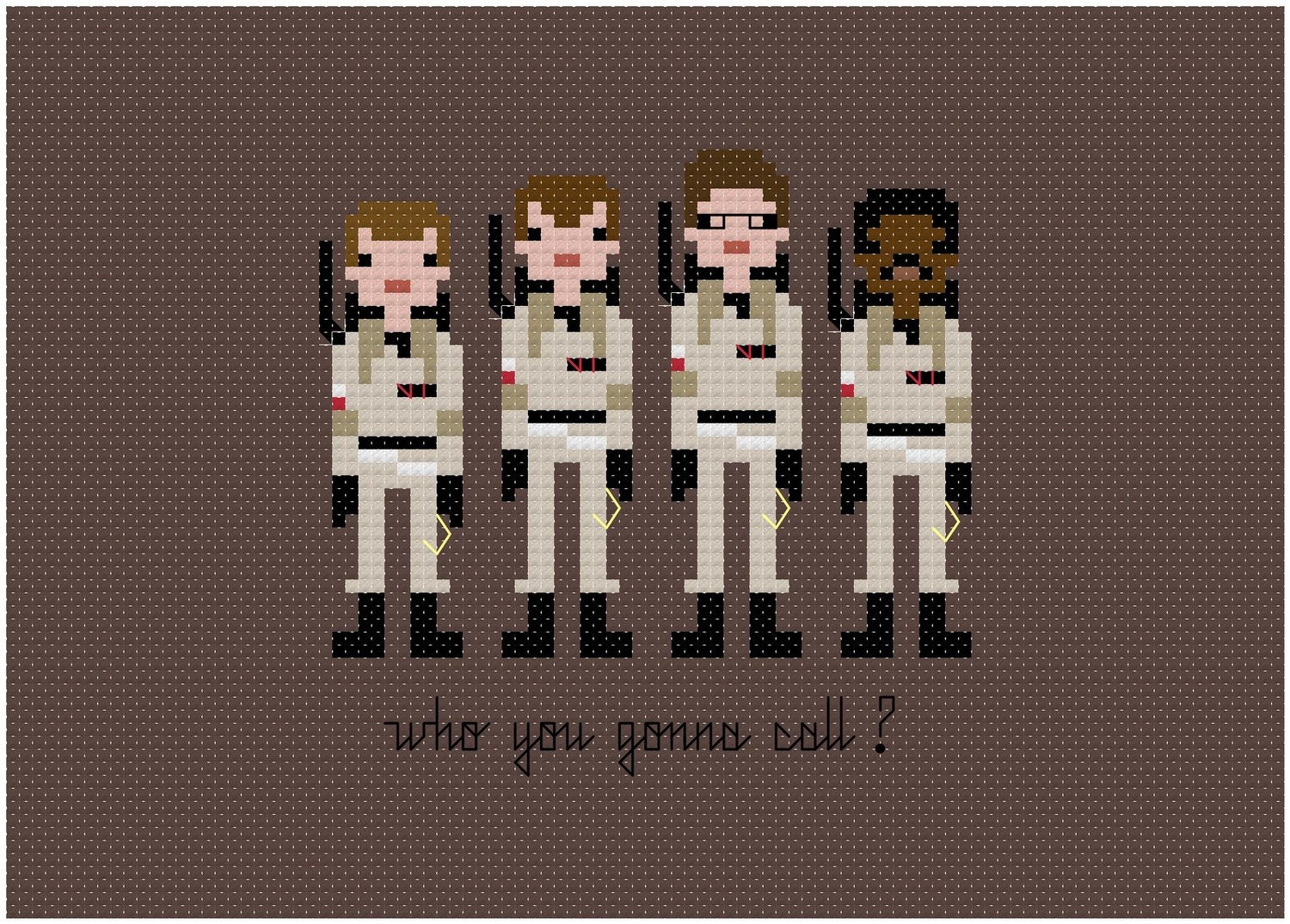 Pixel People - Ghostbusters - PDF Cross Stitch Pattern - INSTANT DOWNLOAD