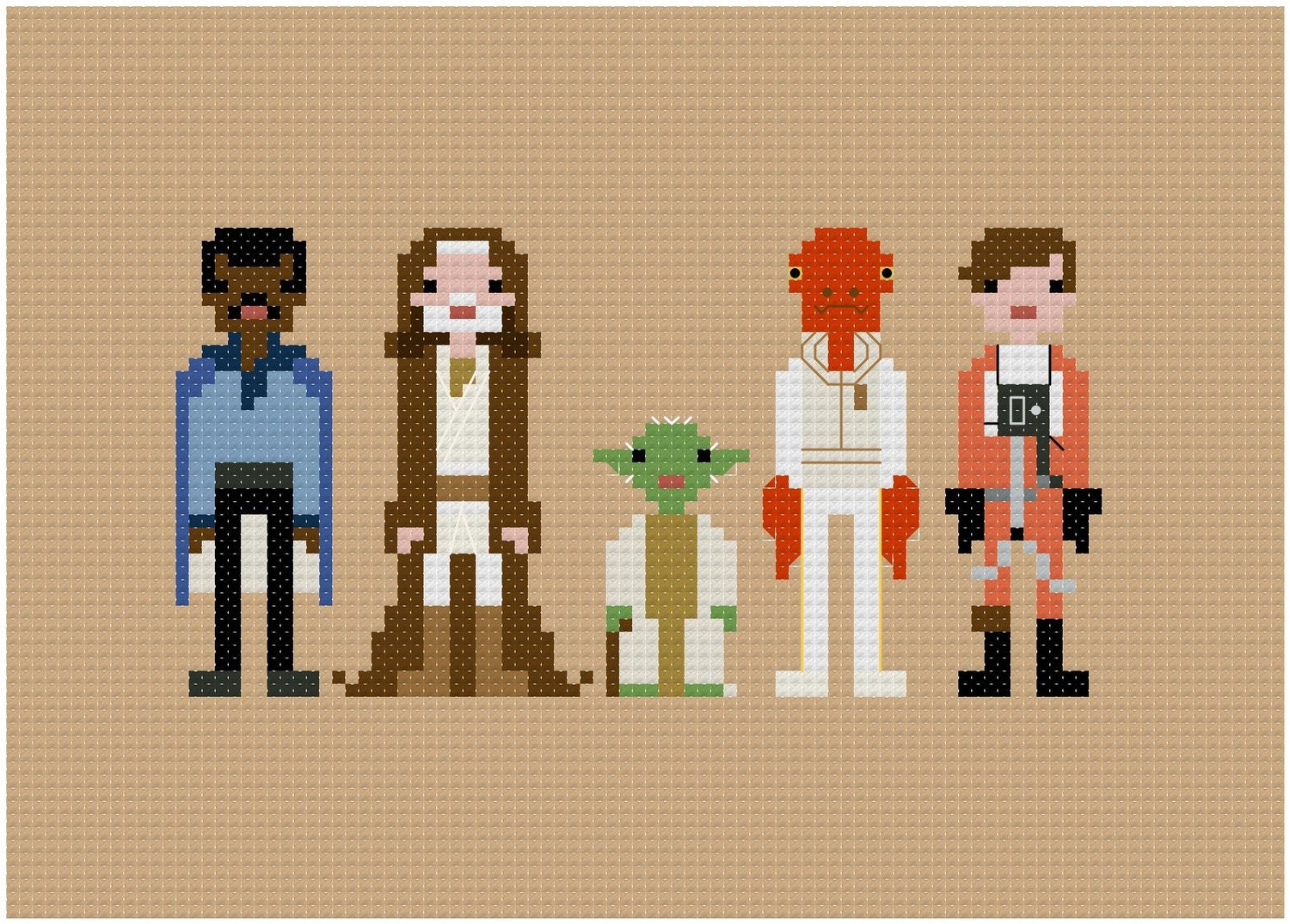 Pixel People - Star Wars - Allies - PDF Cross-stitch Pattern - INSTANT DOWNLOAD