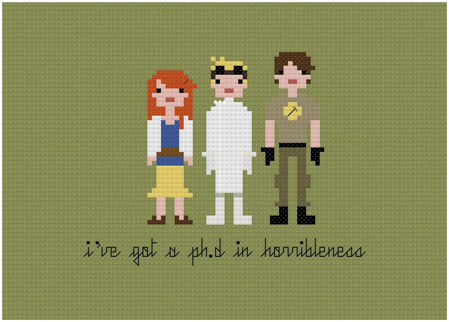 Pixel People - Dr. Horrible's Sing Along Blog - PDF Cross-stitch Pattern - INSTANT DOWNLOAD