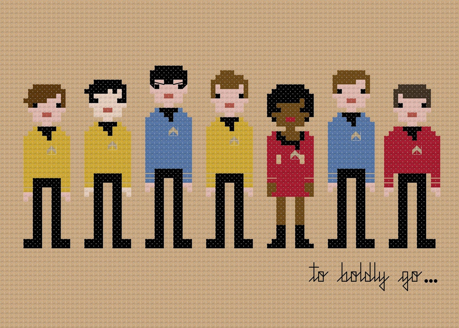 Pixel People - Star Trek - The Original Series - PDF Cross Stitch Pattern - INSTANT DOWNLOAD