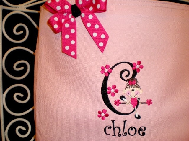 Personalized Cute Ballet Dance Tote Bag Pink with Ballerina