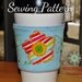 Coffee Cup Cozy Sleeve Sewing Pattern - Flowers and Vines Applique Design
