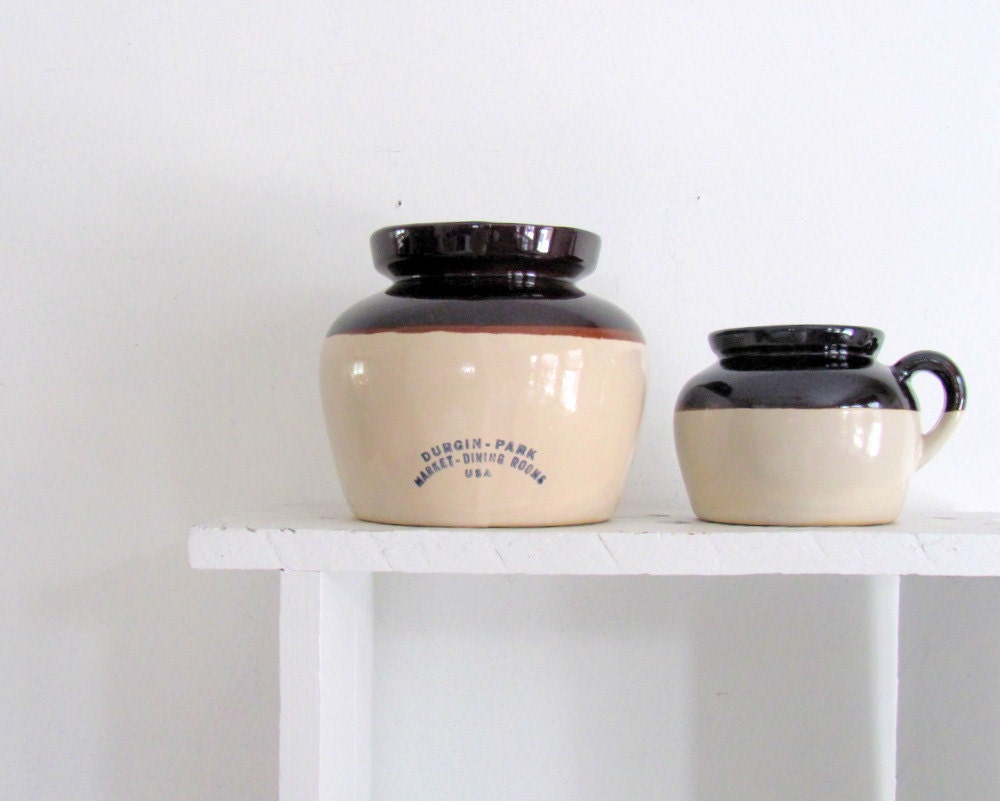 Vintage Durgin Park McCoy Crock Set Restaurant Ware Advertising Crock