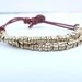 Ethiopian Trade beads with Leather Cord Bracelet and Vintage Button