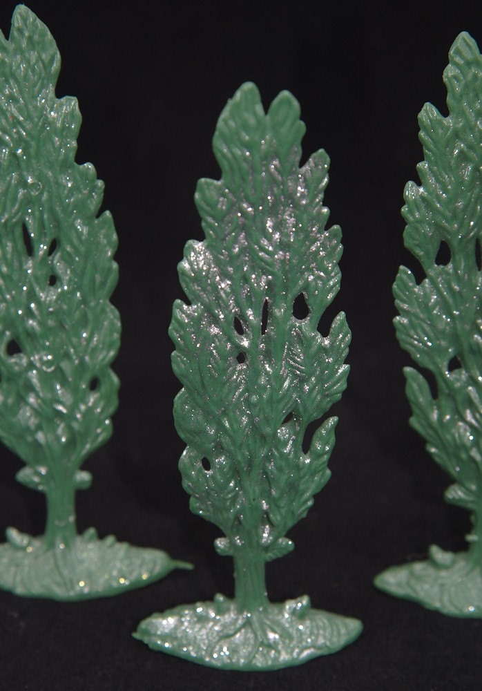Vintage Plastic Trees with Sparkle