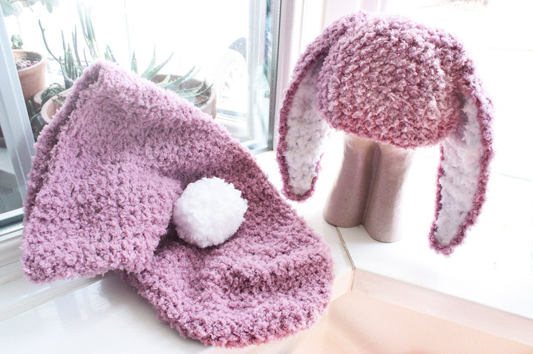 SALE 0 to 3m Baby Cocoon Set Baby Bunny Hat Newborn Cocoon Set Baby Shower Gift Crochet Cocoon Baby Set Plum Baby Hat Bunny Ears