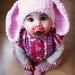 SALE 3 to 6m Pink Bunny Hat Baby Beanie - Crochet Bunny Ears Baby Hat in Baby Pink Flopsy Rabbit Hat Baby Animal Hat Photo Prop
