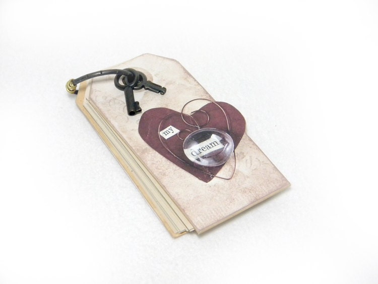 Tag Shaped Journal / Book - Ring Bound with Keys