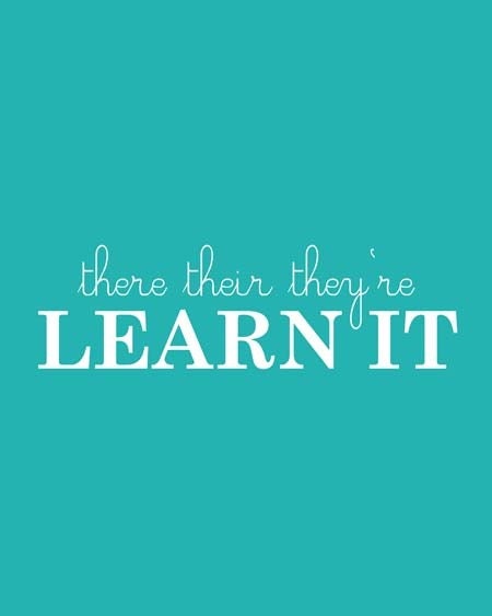 There Their They're LEARN IT - 8 x 10 Print