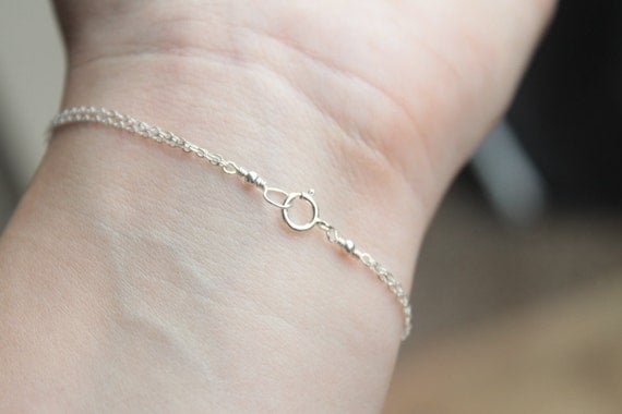 Monogram bracelet  -Personalized bracelet,  Sterling silver, sister, mothers gift, handstamped disc, silver