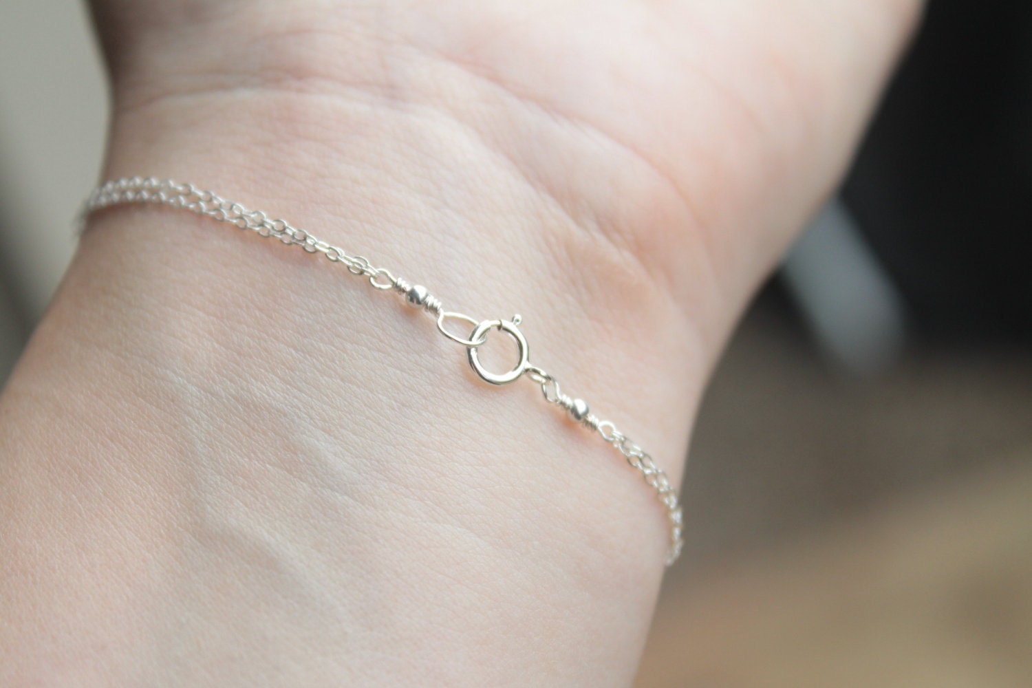 Personalized bracelet, Monogram bracelet - Sterling silver, sister, mothers gift, handstamped disc, silver chain bracelet