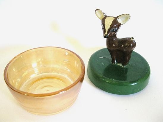 Vintage Lidded Deer Jar